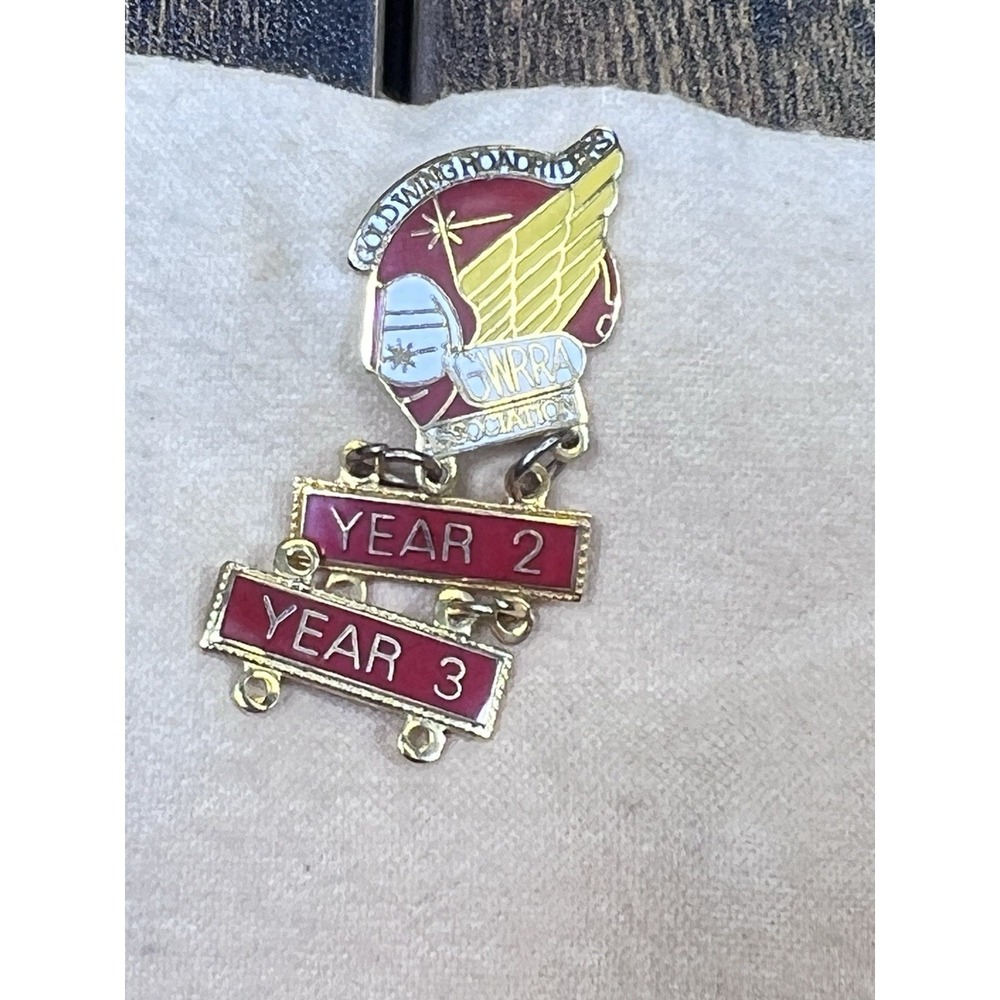 Vintage GWRRA Gold Wing Road Riders Association Years 2-3 Motorcycle Pin Pinback